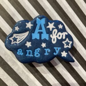 A for angry broche