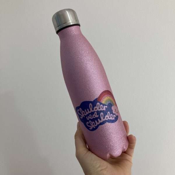 Skulder ved skulder pink termoflaske