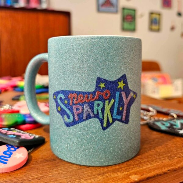 Neuro sparkly blå glimmer kop