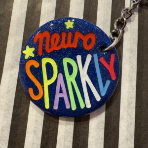 Neurosparkly rund nøglering