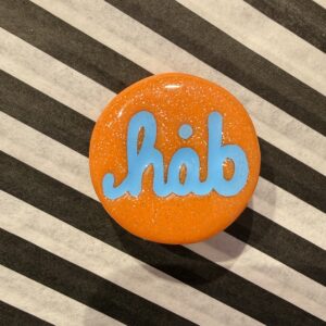 Håb rund orange broche