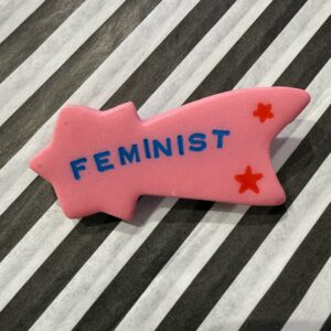 Feminist pink stjerneskud broche