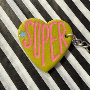 Super gult hjerte nøglering