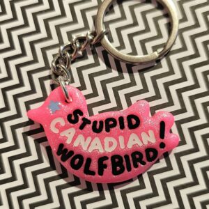 Stupid Canadian wolf bird nøglering