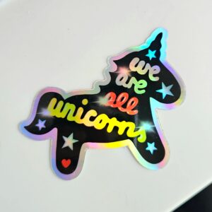 We are all unicorns klistermærke