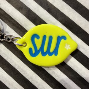Sur citron neon gul nøglering