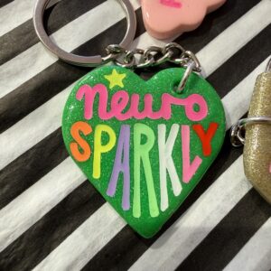 Neurosparkly hjerte nøglering