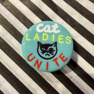 Cat ladies unite mint broche